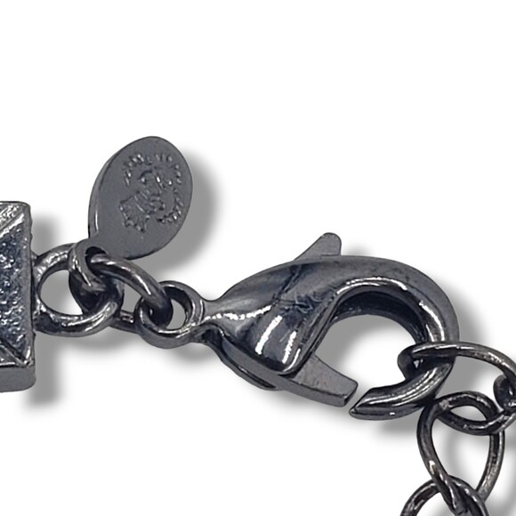 Premier Designs Gunmetal Gray Multi Strand Chain Layered Necklace Adjustable - Picture 5 of 7